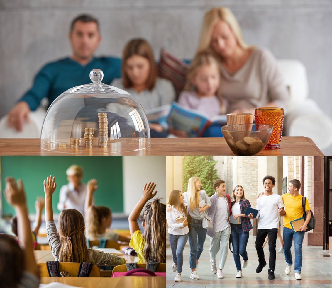 Familien-, Schul- und Ausbildungsszenen aus den KIDZ-Unterlagen